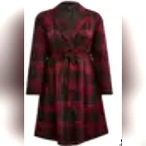 NWT Torrid Plaid Trench Coat sz 3 ( 3x 22/24)